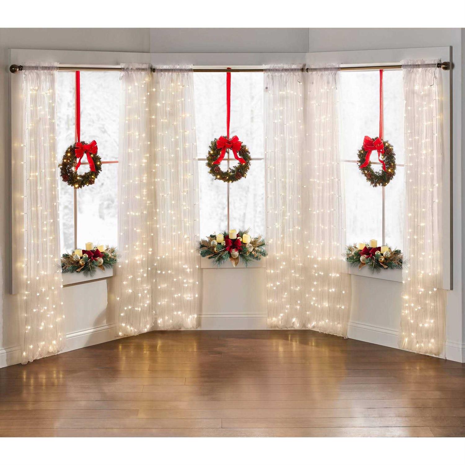 BrylaneHome Set Of 3 Cordless Pre-Lit Mini Christmas Wreaths - Image 5