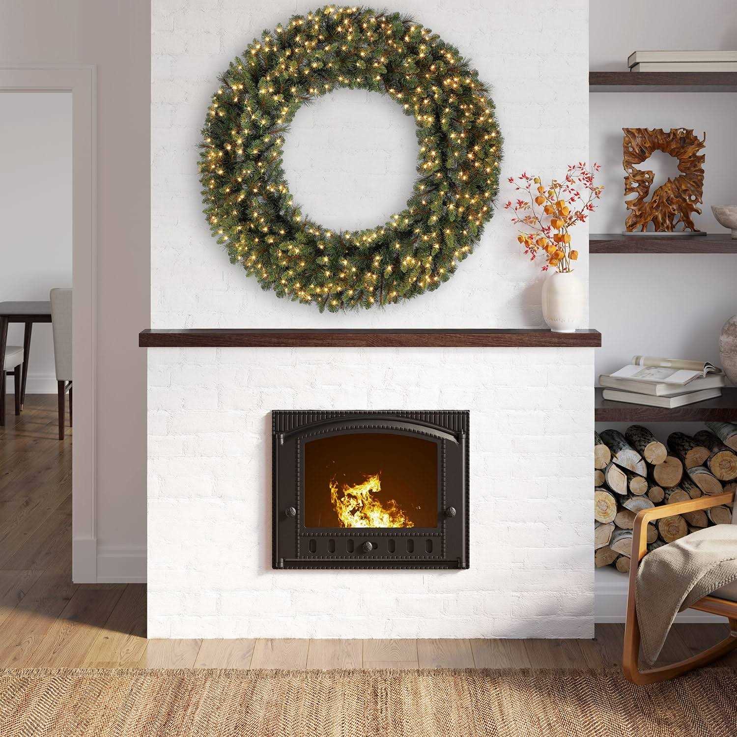 Holiday Living 60-in Pre-lit Indoor/Outdoor Green Scottsdale Pine Artificial Christmas Wreath GD50M3A27C10 - Image 2