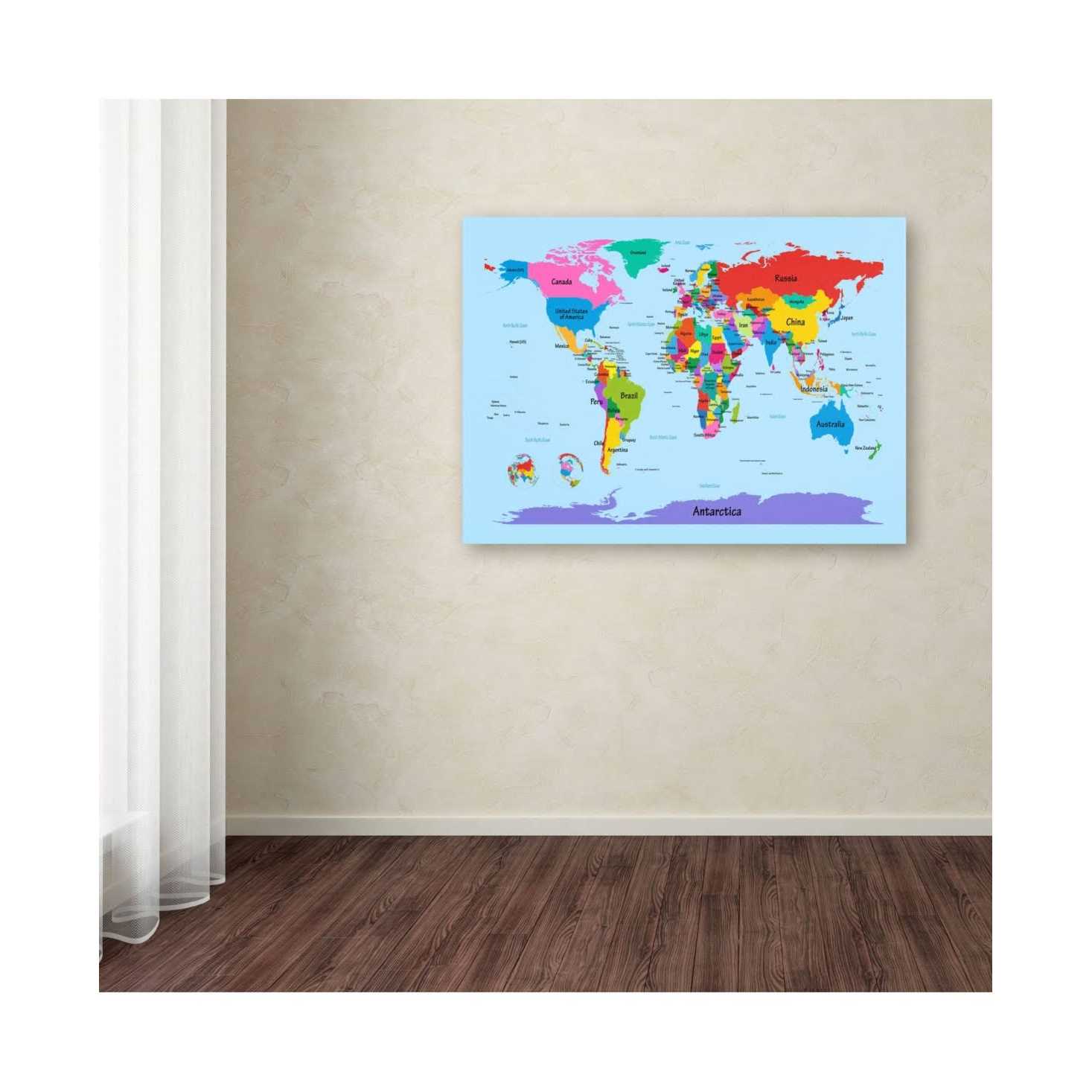 Trademark Fine Art Trademark Michael Tompsett World Map Canvas Art - Image 3