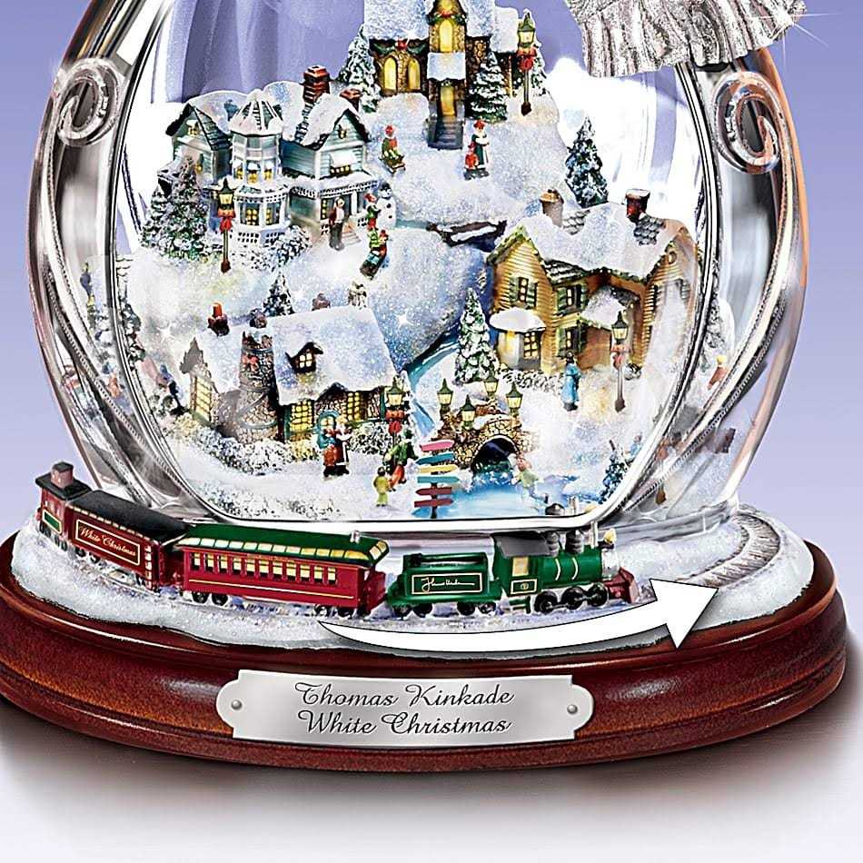 The Bradford Exchange Three Holiday Treasures in One! Light-Up Crystal Snowman Figurine by Thomas Kinkade10-inches - Image 5