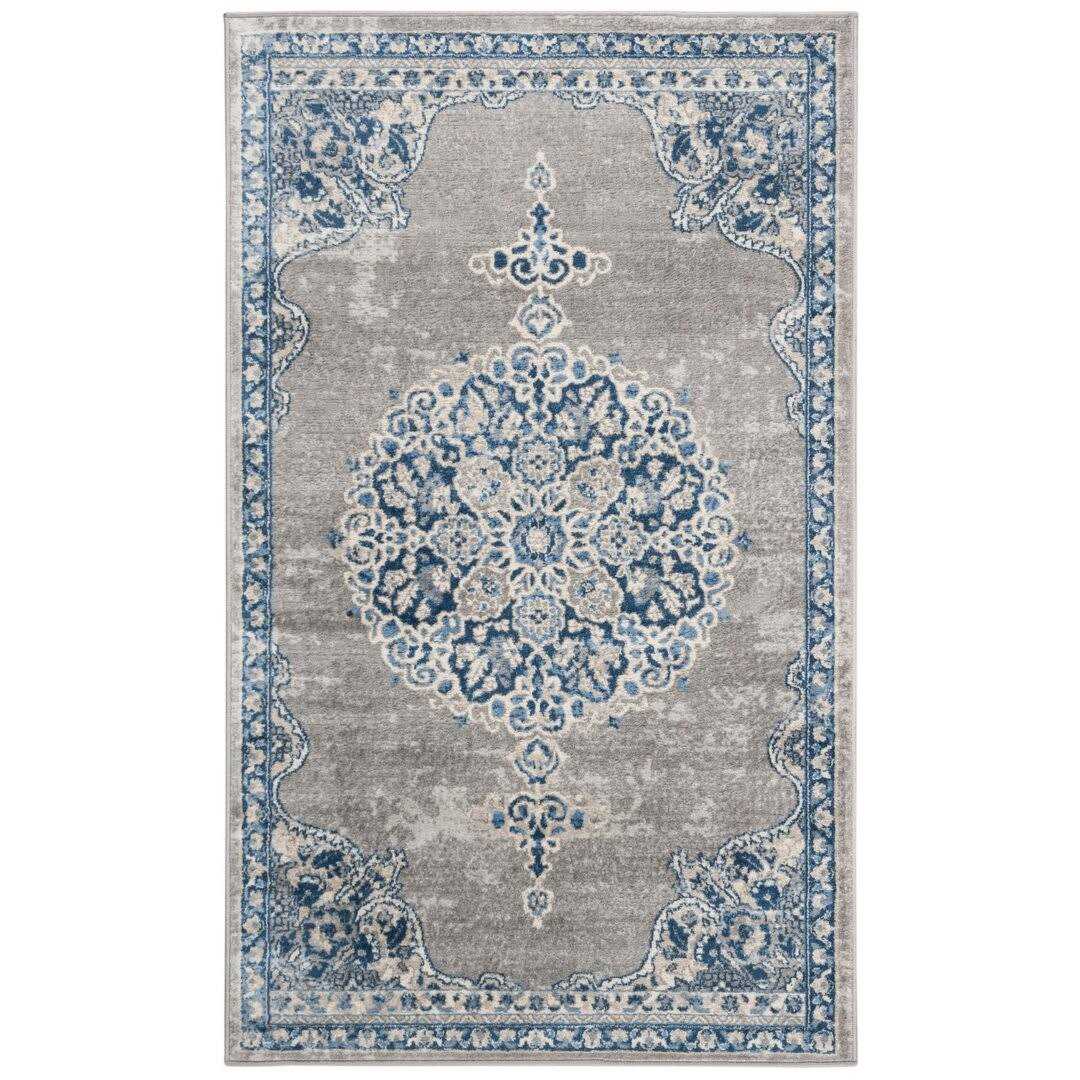 Bungalow Rose Cornett Light Gray/Blue Area Rug - Image 4
