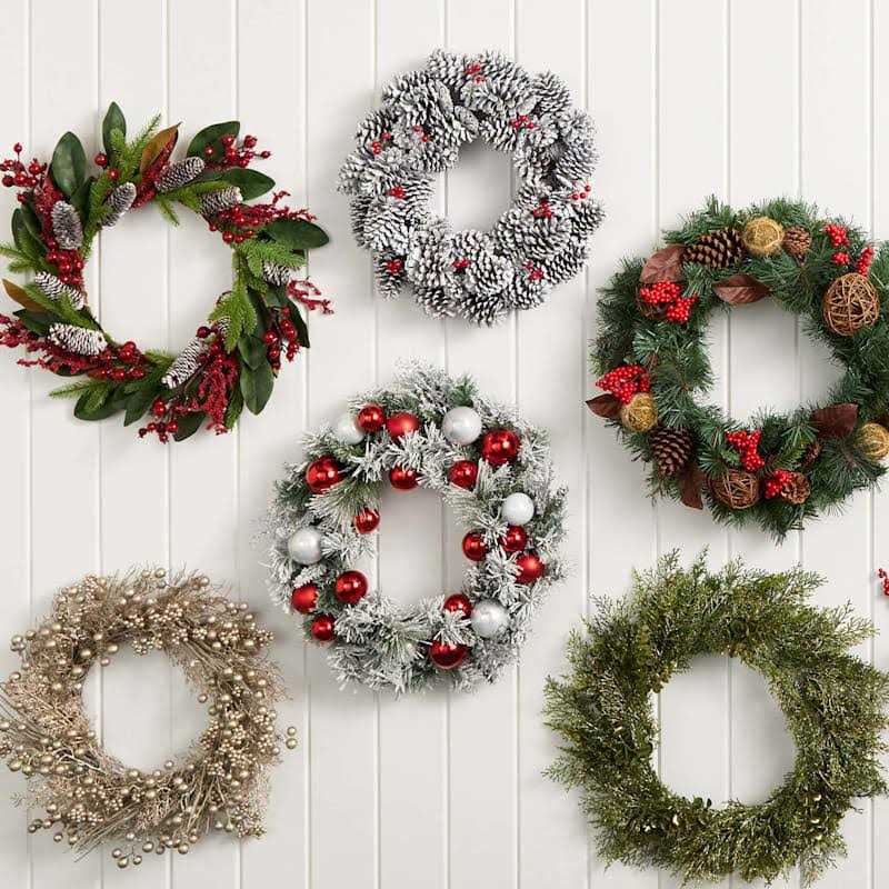 At Home Champagne Cedar Wreath 22 - Image 3