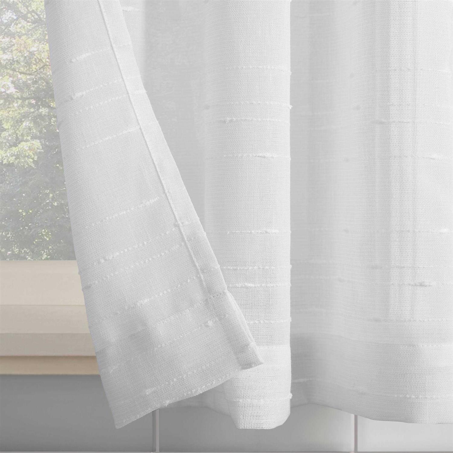 Clean Window Textured Slub Stripe Anti-Dust Curtain - Image 5
