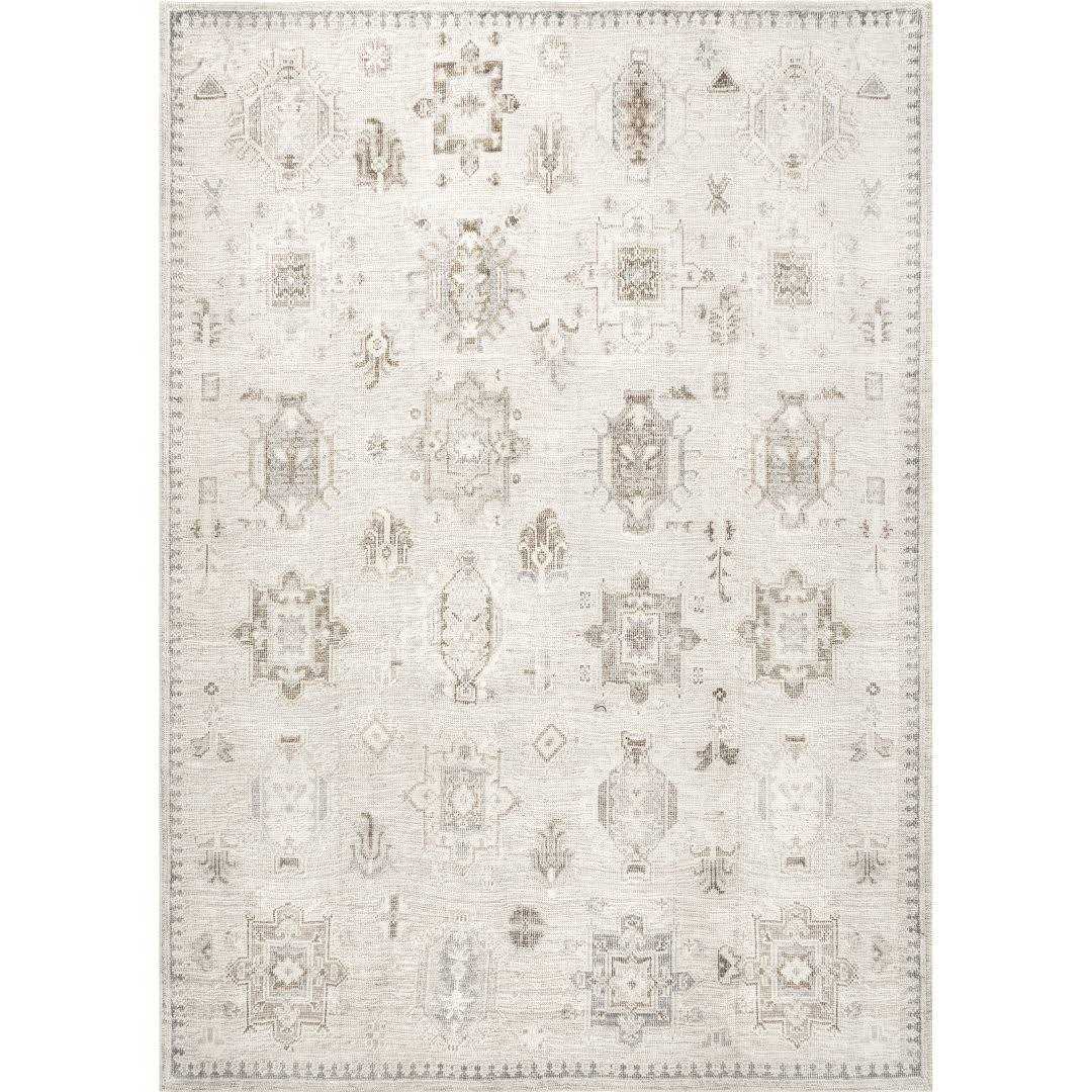 Birch Lane™ Elverta Oriental Machine Washable Beige Area Rug Rug - Image 5