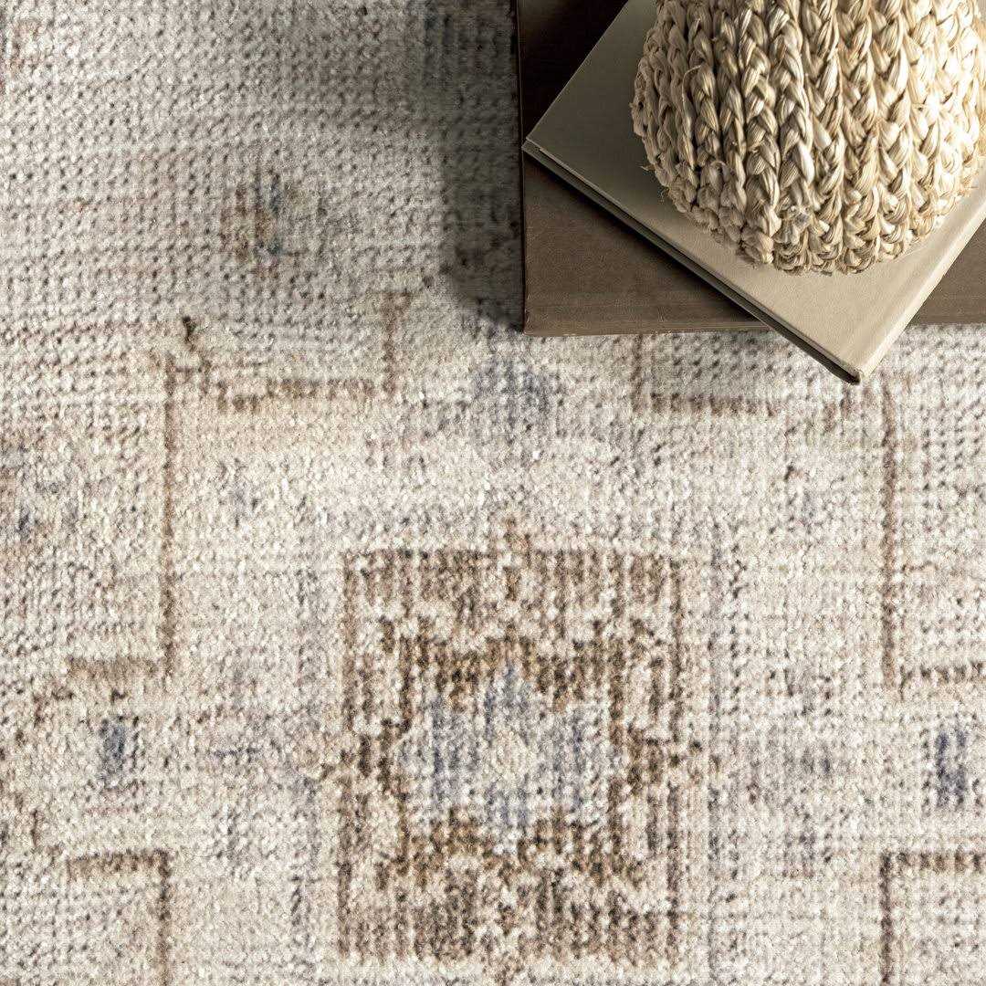 Birch Lane™ Elverta Oriental Machine Washable Beige Area Rug Rug - Image 4