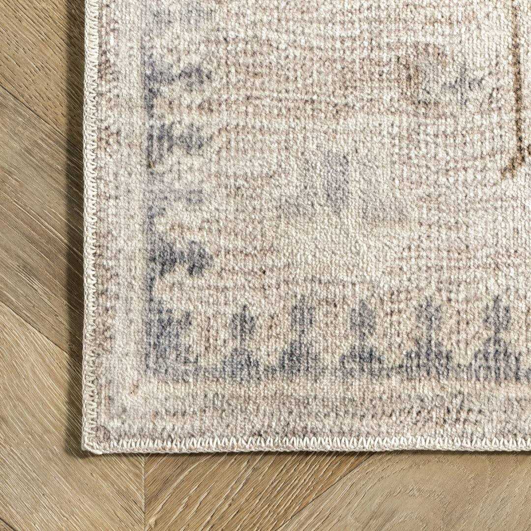 Birch Lane™ Elverta Oriental Machine Washable Beige Area Rug Rug - Image 4