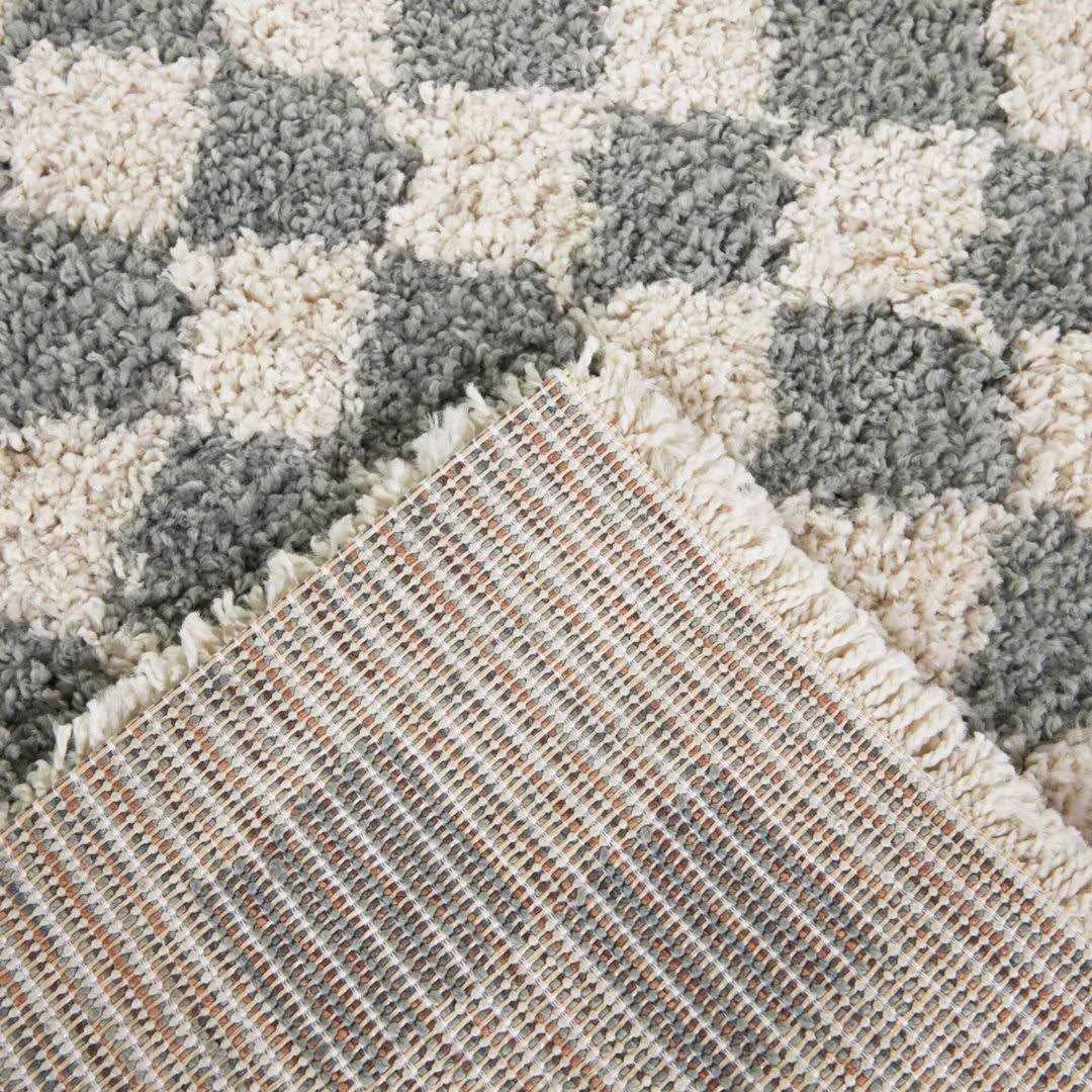 Walker Checkered Cream Shag Area Rug AllModern Rug - Image 4