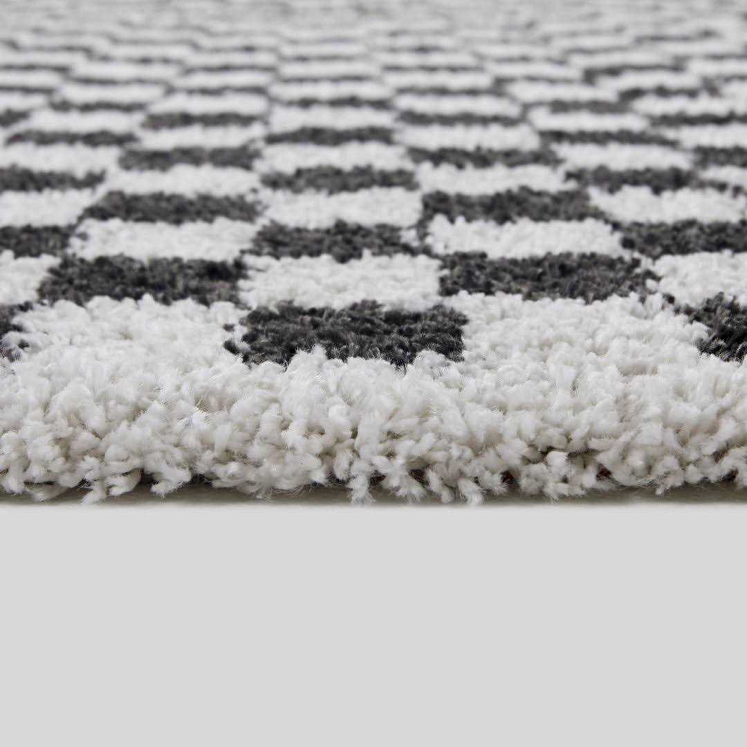 Walker Checkered Cream Shag Area Rug AllModern Rug - Image 4