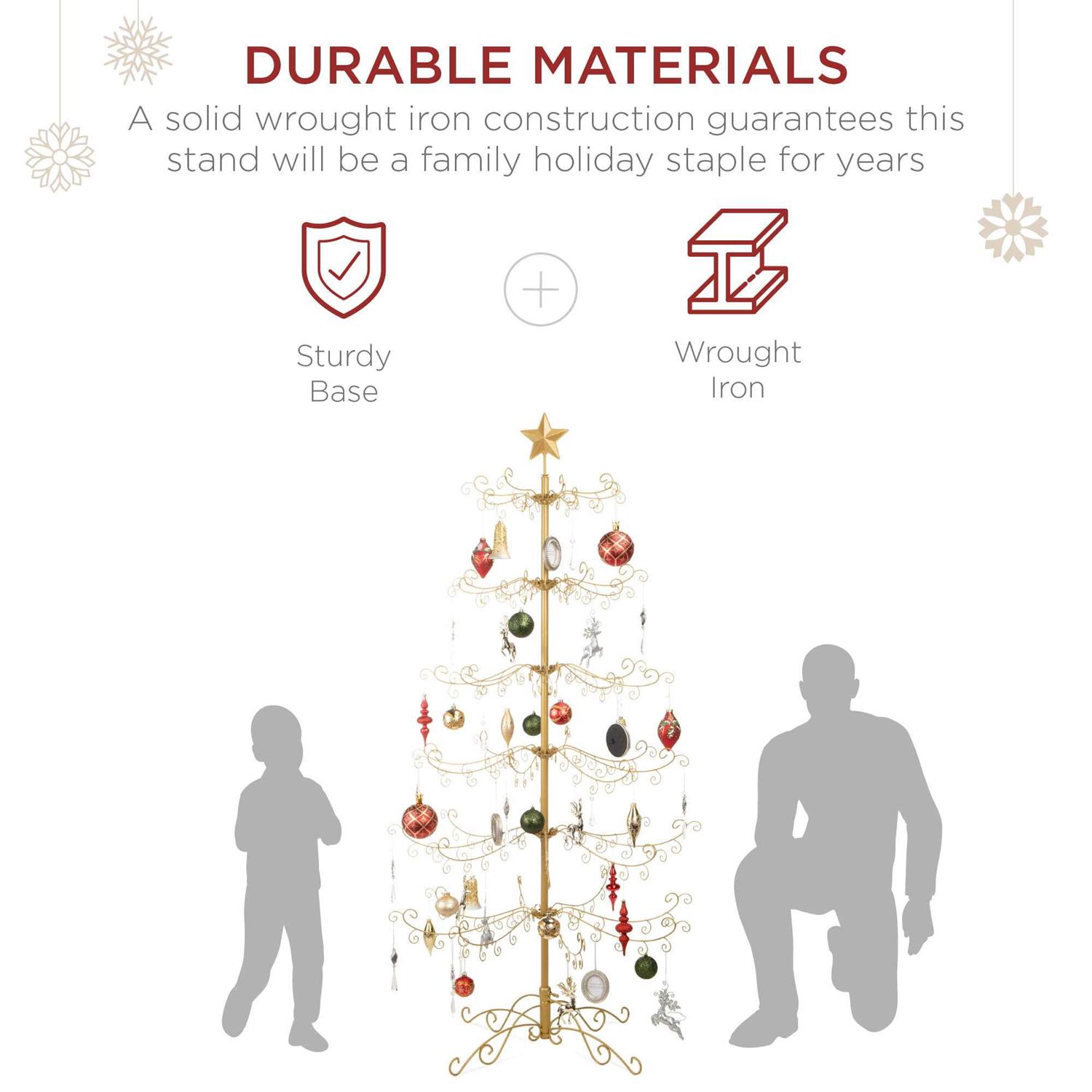 Best Choice Products 6ft Wrought Iron Ornament Display Christmas Tree w/ Easy Assembly - Image 5