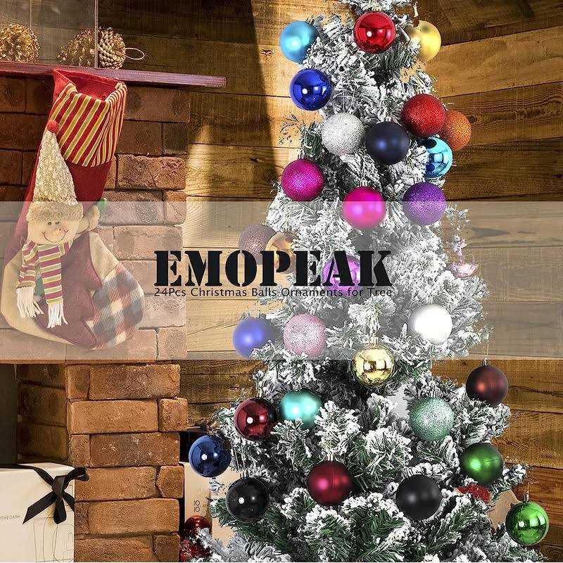 Emopeak 24Pcs Christmas Balls Ornaments For Xmas Christmas Tree - Image 4