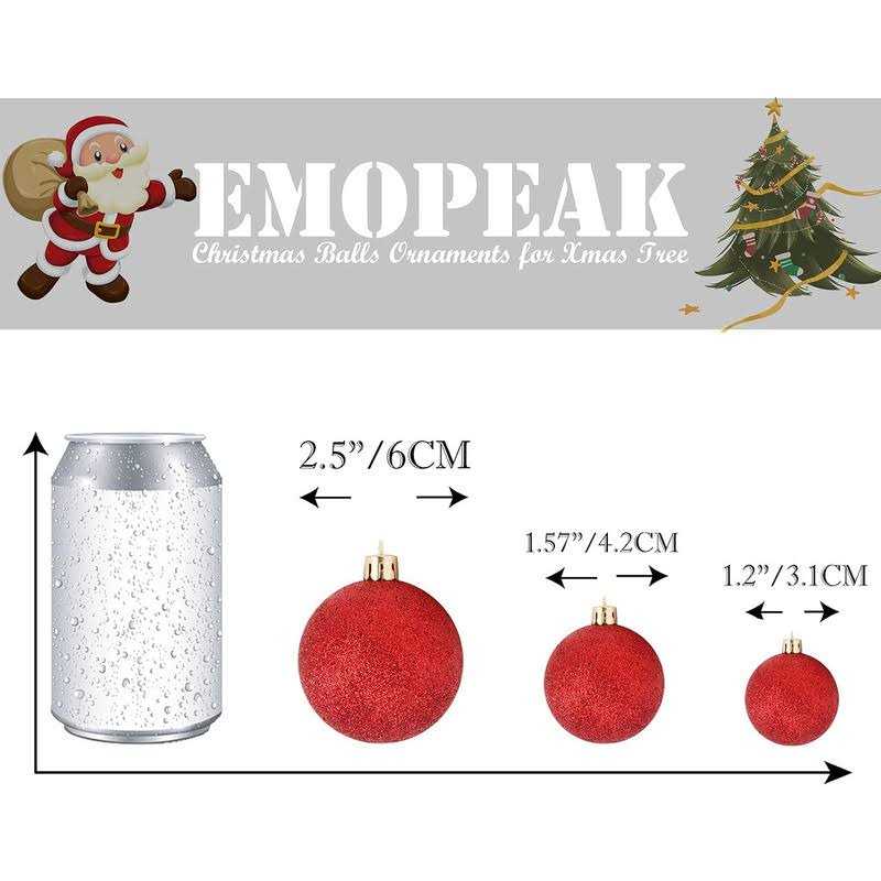 Emopeak 24Pcs Christmas Balls Ornaments For Xmas Christmas Tree - Image 5