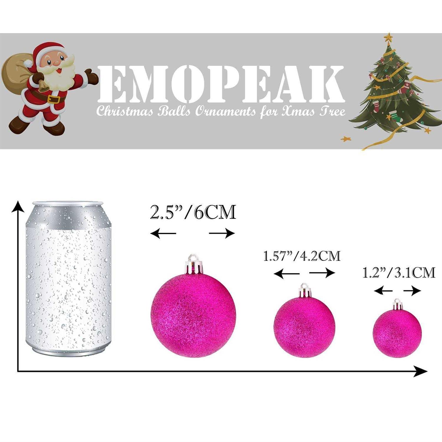 Emopeak 24Pcs Christmas Balls Ornaments For Xmas Christmas Tree - Image 4