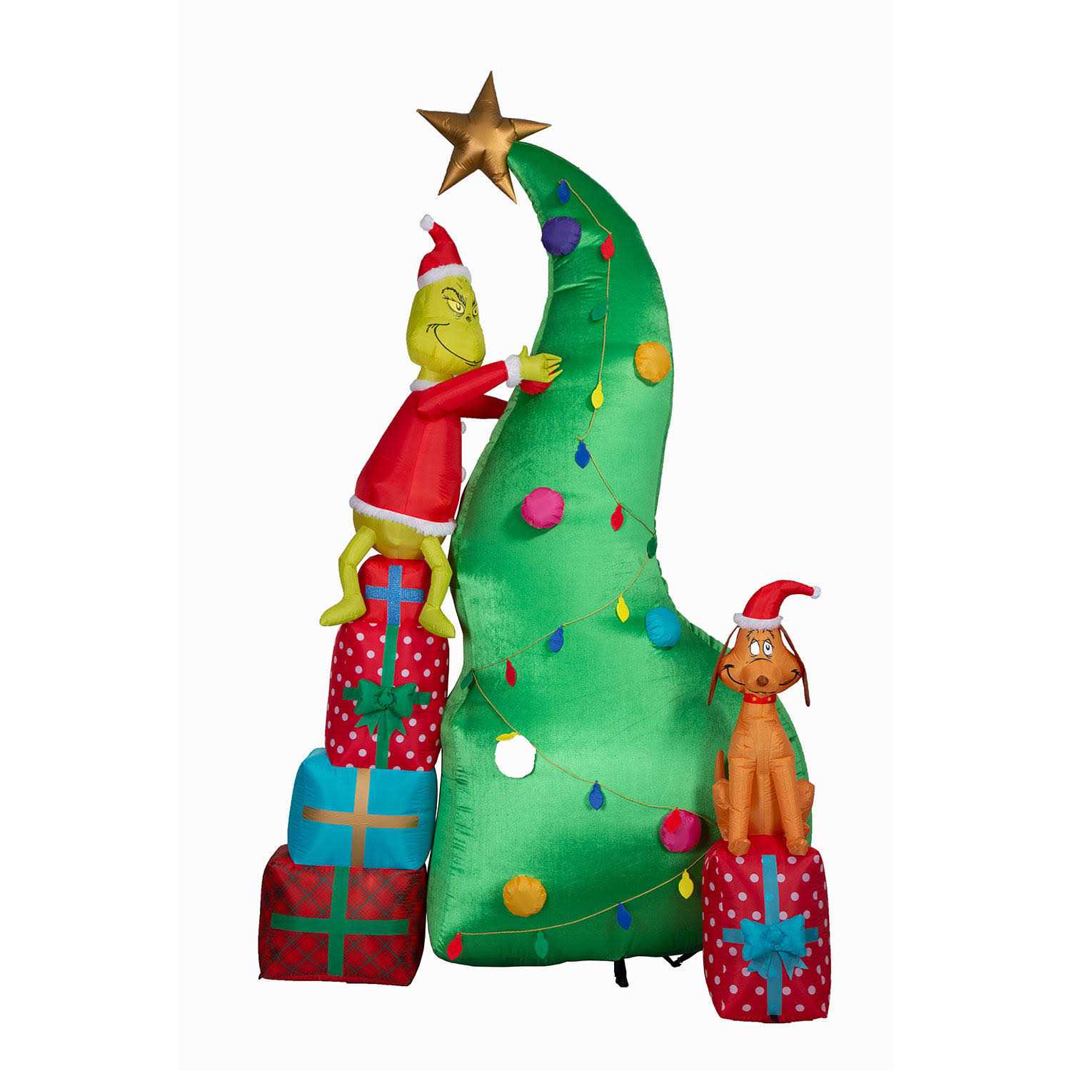 Dr. Seuss Pre-Lit Airblown Grinch Scene - Image 4