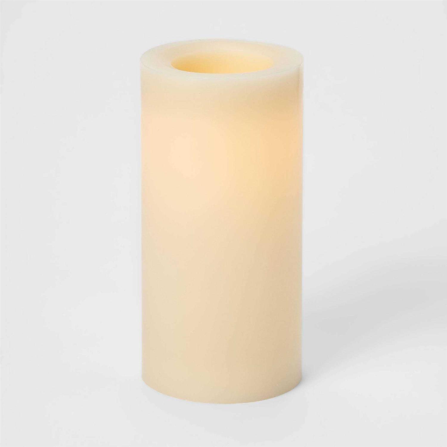 Threshold 3pk 6 x 3 LED Flameless Black Wick Candle Cream - Image 3