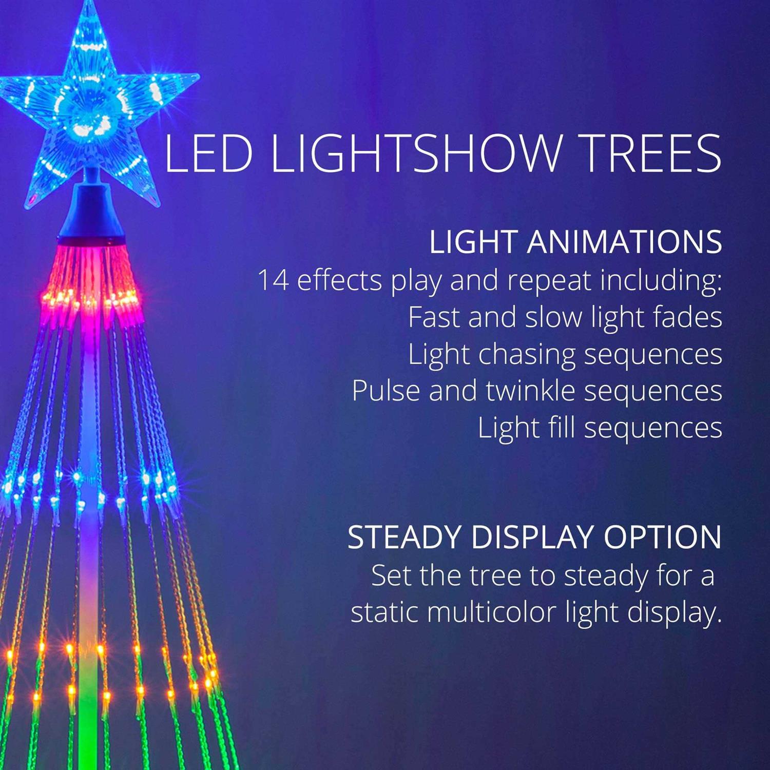 Wintergreen Lighting 14-Function LED Light Show Cone Christmas Tree - Image 3