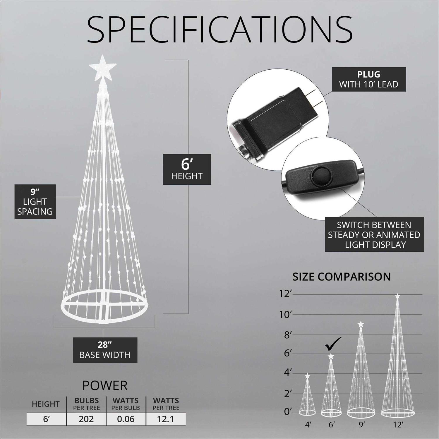 Wintergreen Lighting 14-Function LED Light Show Cone Christmas Tree - Image 5