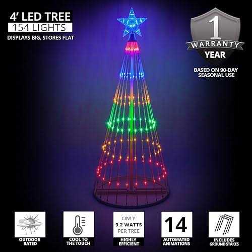 Wintergreen Lighting 14-Function LED Light Show Cone Christmas Tree - Image 3