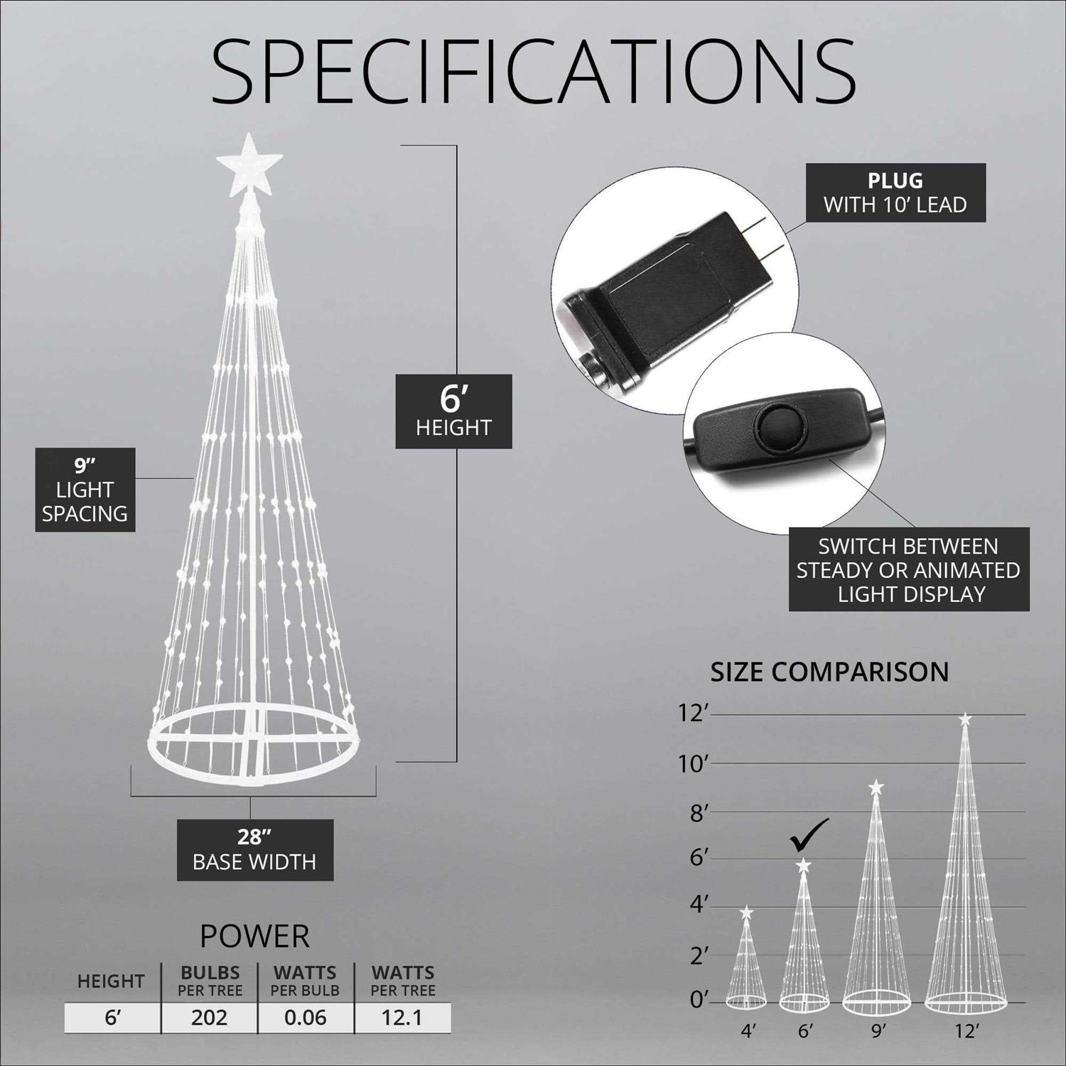 Wintergreen Lighting 14-Function LED Light Show Cone Christmas Tree - Image 3