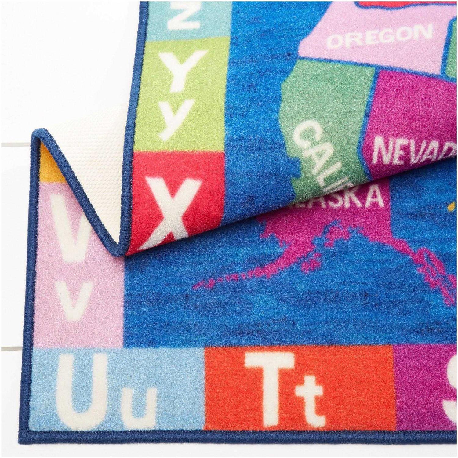 Eric Carle Elementary USA Map Kids Area Rug - Image 3