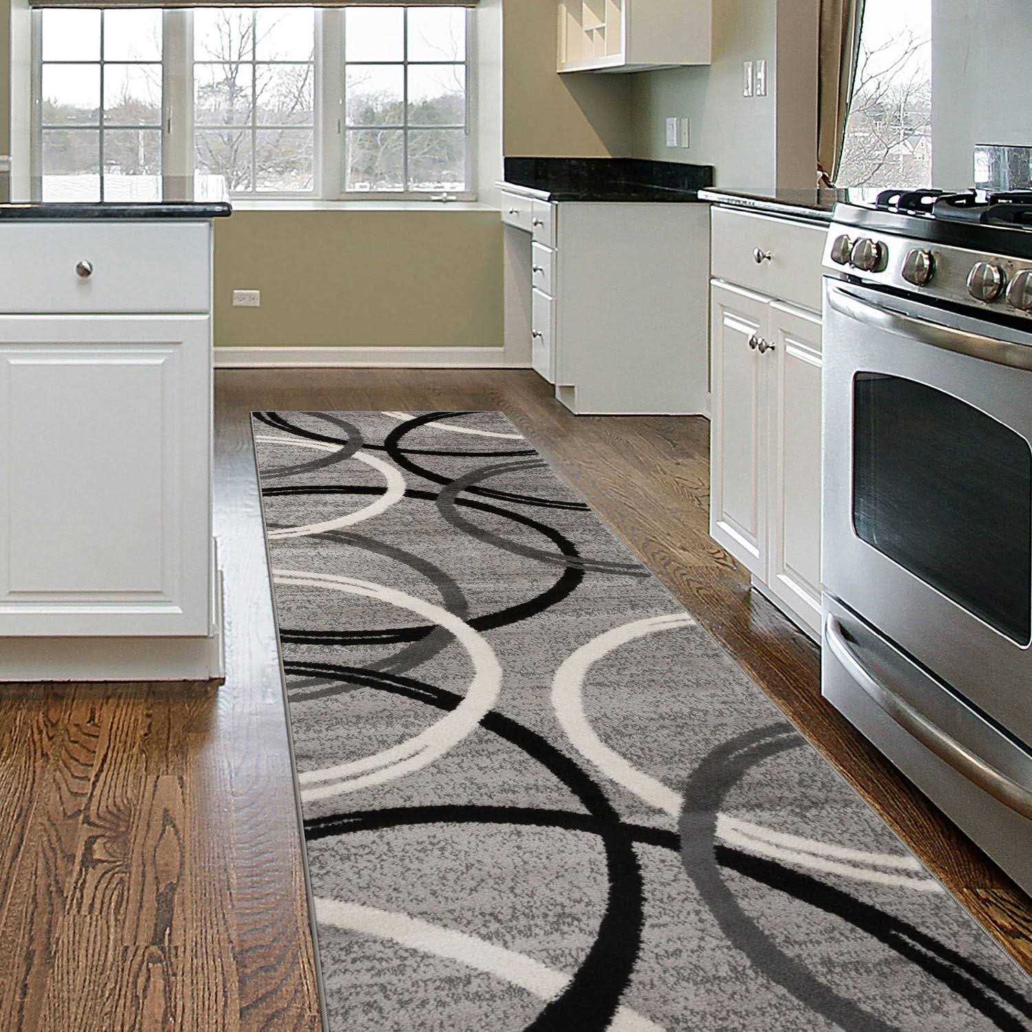 World Rug Gallery Modern Abstract Circles Design Area Rug - Image 3