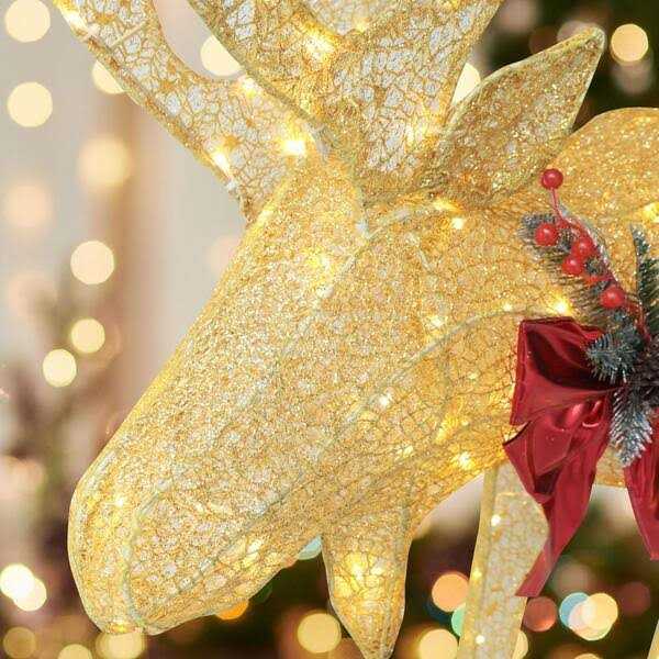 Veikous White LED Moose Christmas Holiday Yard Decoration - Image 5