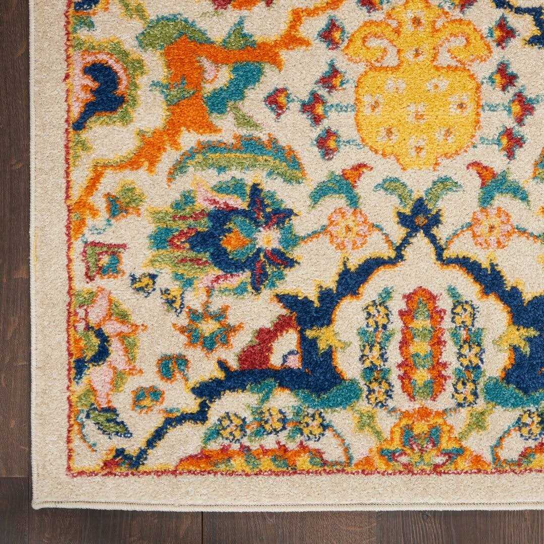 Whitingham Oriental Beige/Blue/Orange Area Rug Bungalow Rose Rug - Image 5