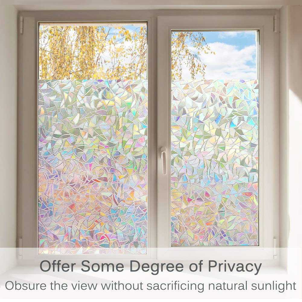 Volcanics Window Privacy Film Static Window Clings Vinyl 3D Window Decals Window Stickers Rainbow Window Film for Glass Door Heat Control Anti Uv - Image 4