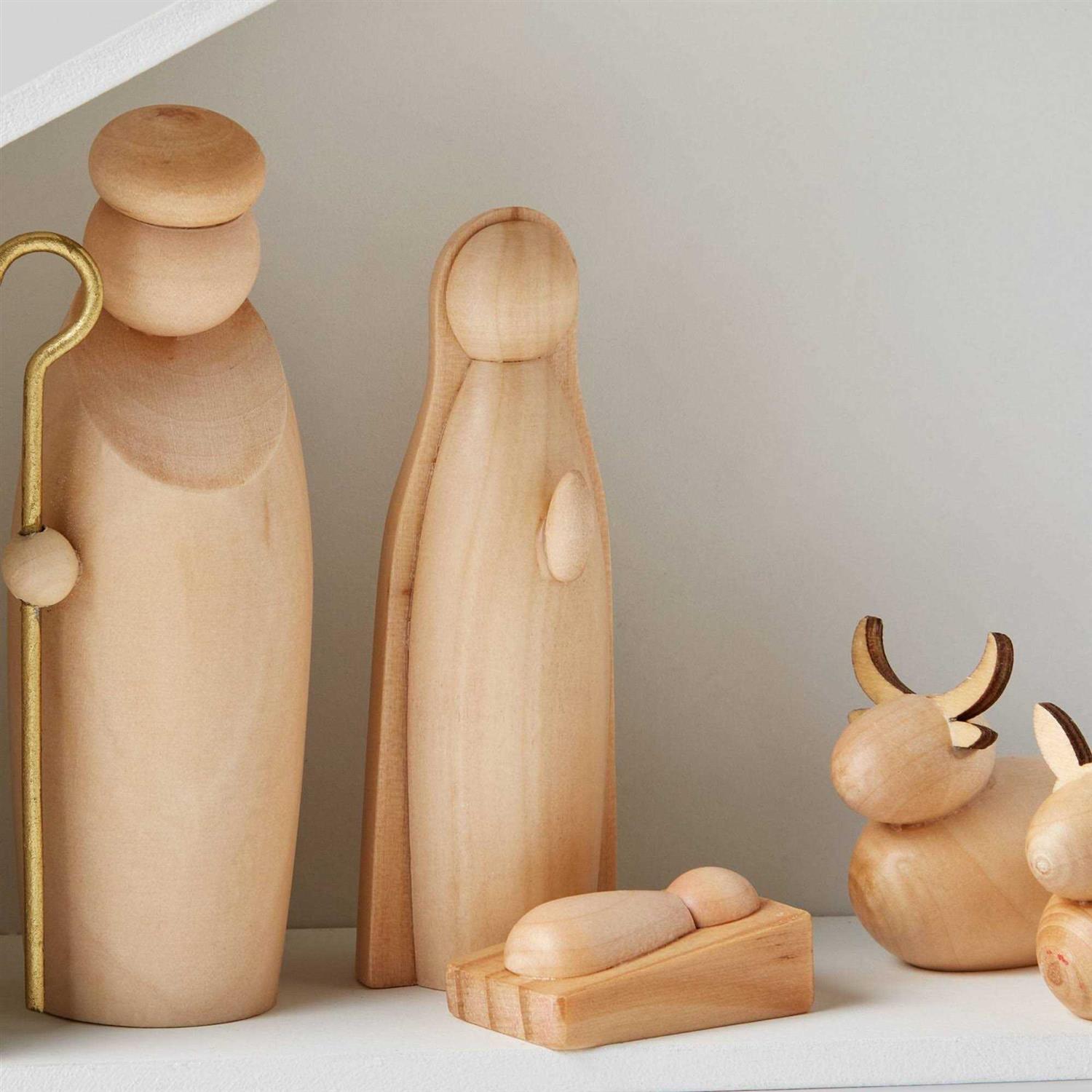 Wondershop 5pc Wood Nativity Decorative Christmas Figurine Set - Image 3