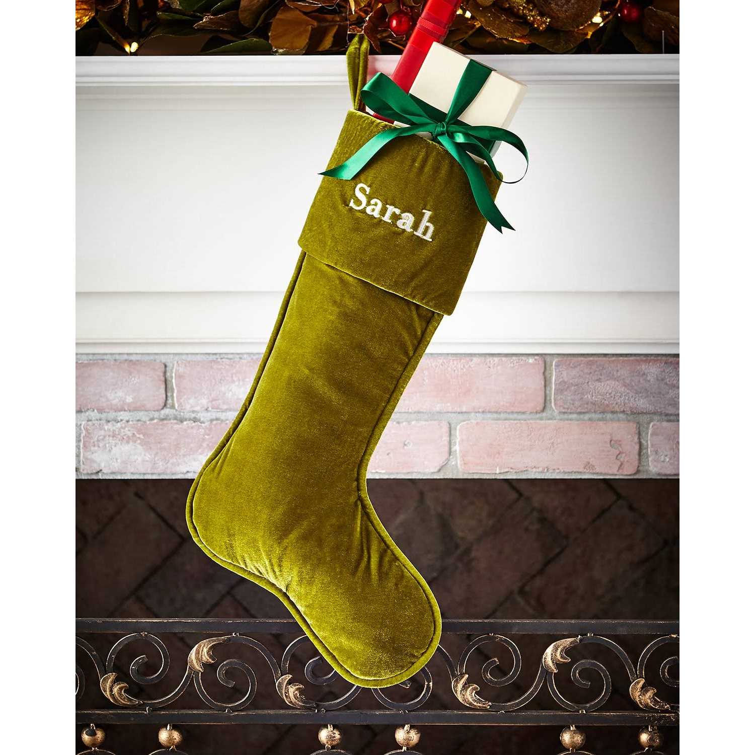 D. Stevens Personalized Velvet Christmas Stocking - Image 3
