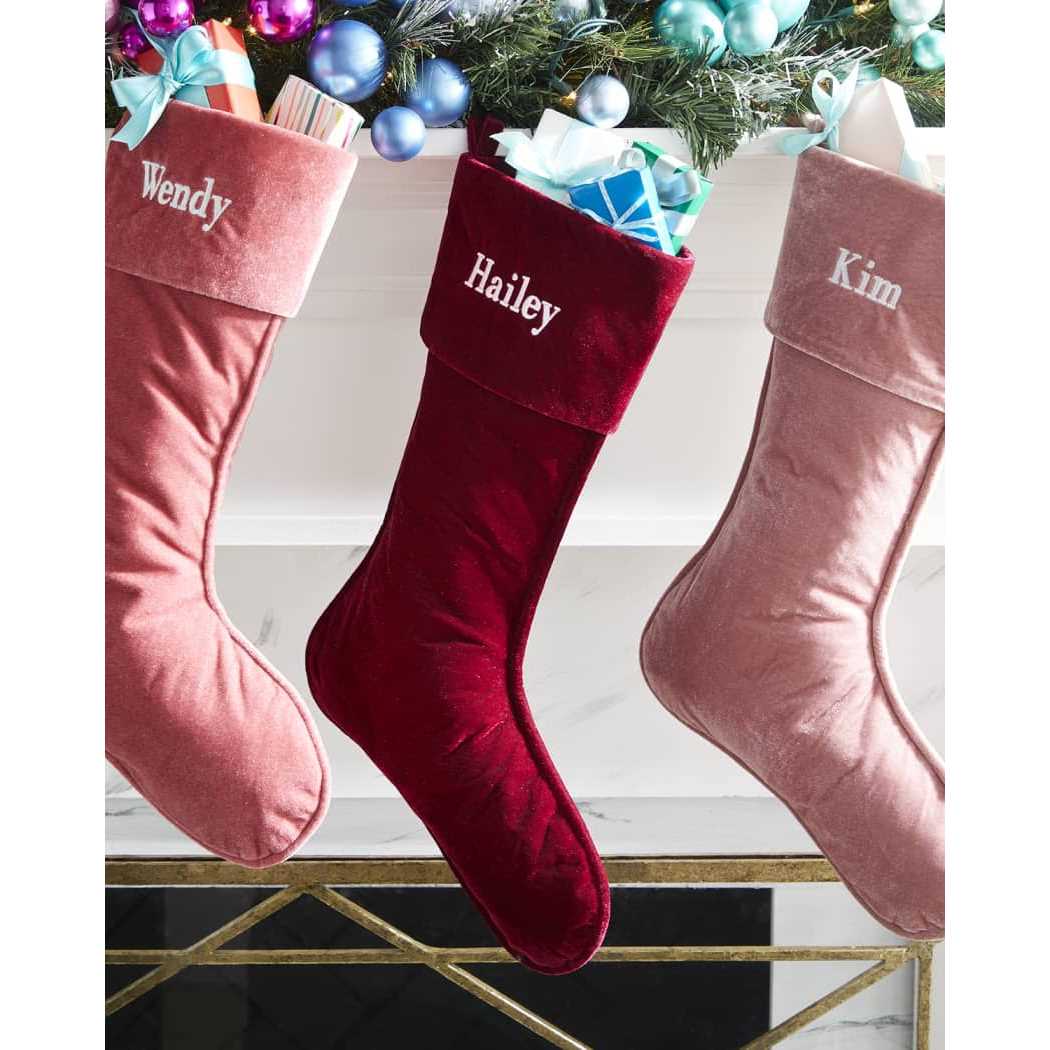 D. Stevens Personalized Velvet Christmas Stocking - Image 4