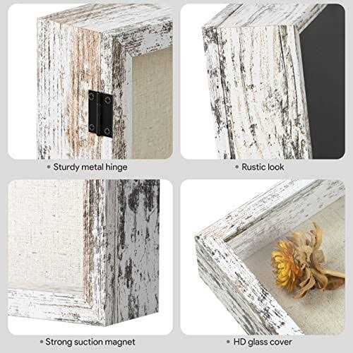 Califortree 8x10 Shadow Box Frame with Linen Back Sturdy Rustic Memory Display Case of Flower Pictures Medals and More - Image 3