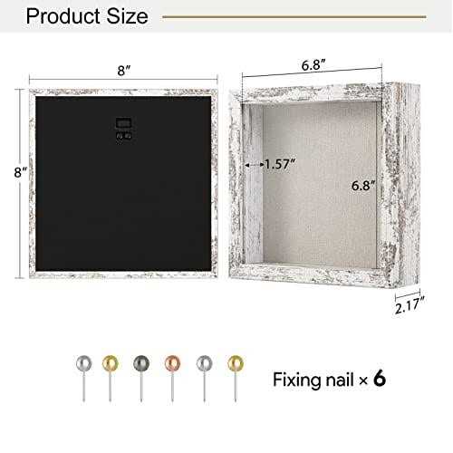 Califortree 8x10 Shadow Box Frame with Linen Back Sturdy Rustic Memory Display Case of Flower Pictures Medals and More - Image 4