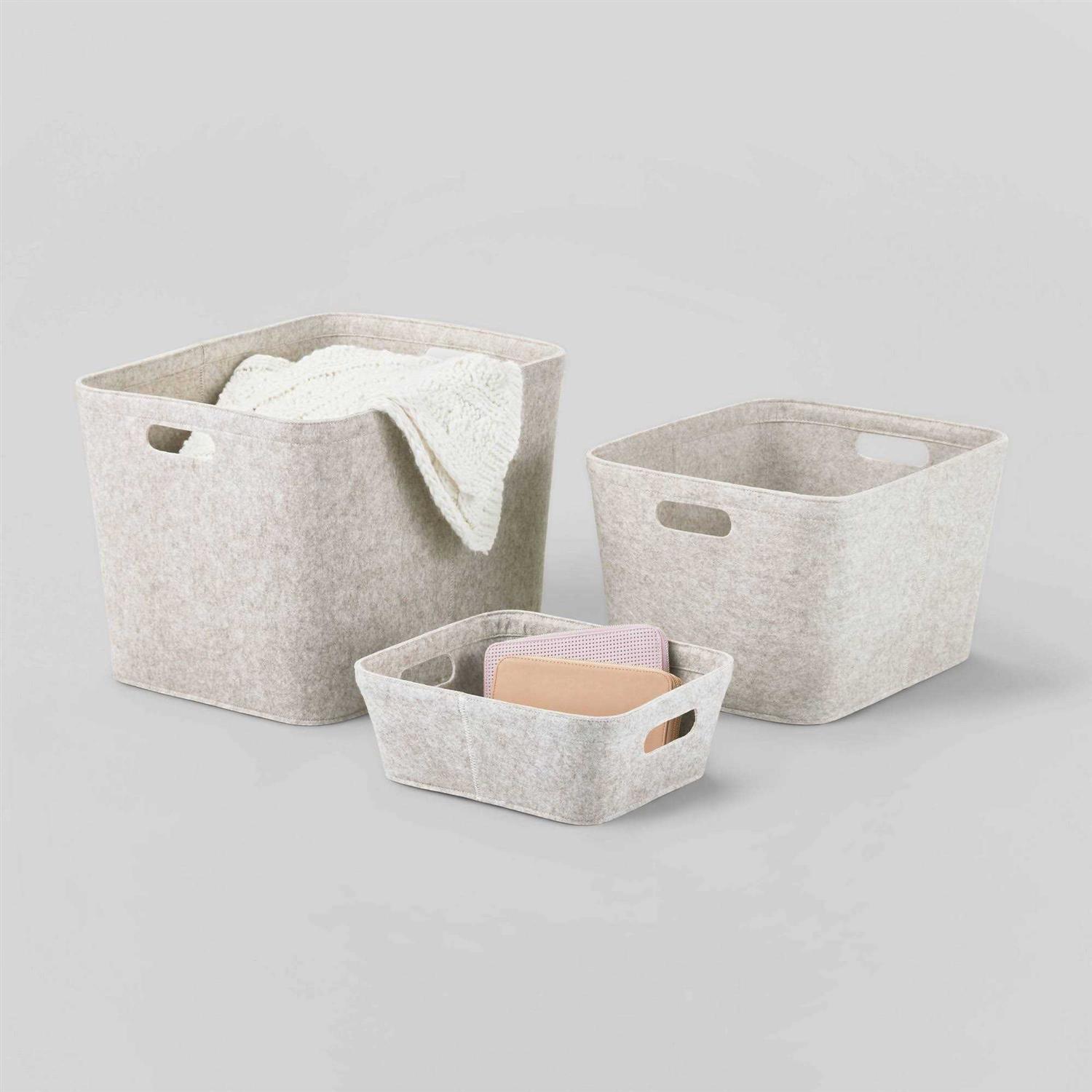 Brightroom 14 Felt Basket with Stitching - Image 5