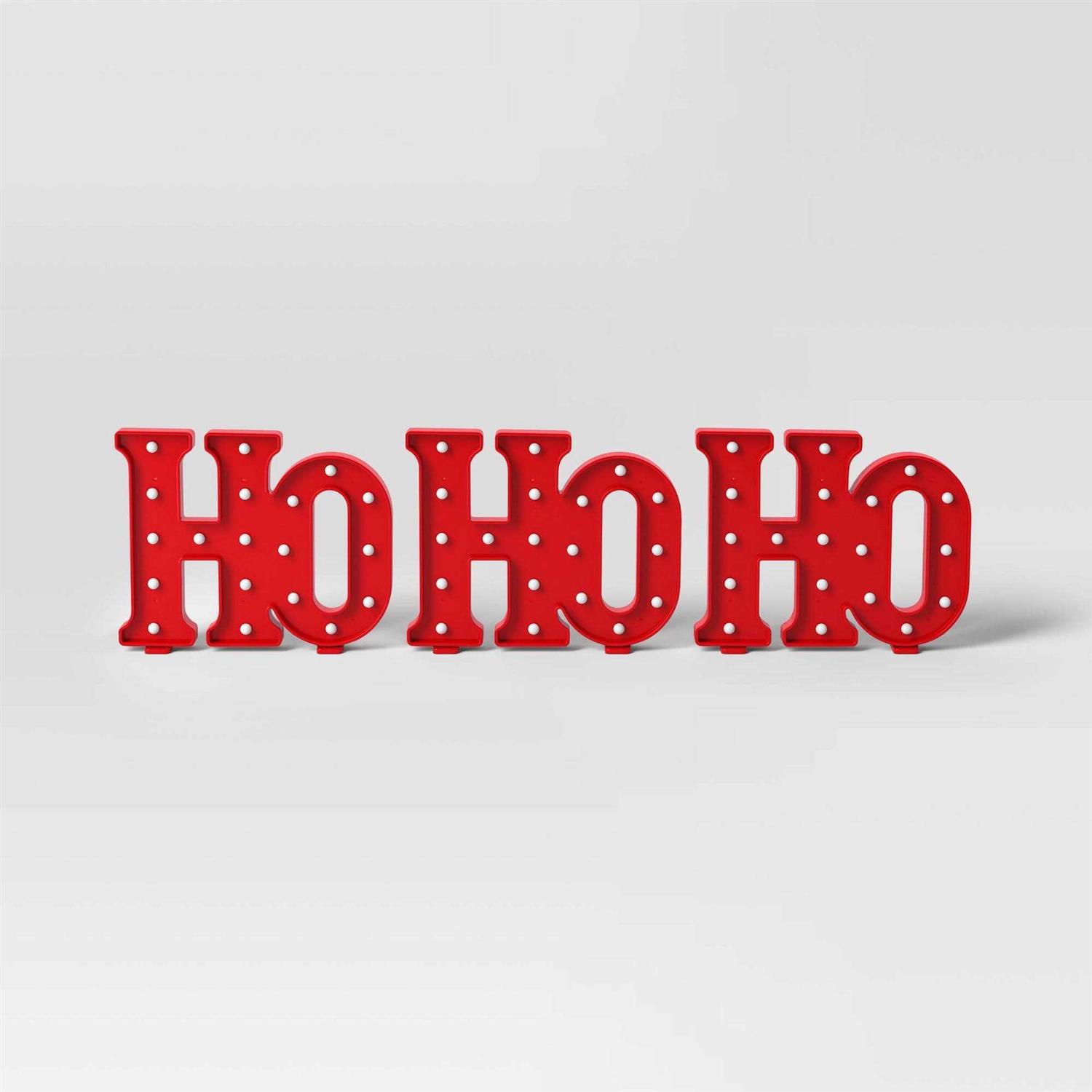 Wondershop 16 LED Red 'Ho Ho Ho' Christmas Novelty Sculpture Light Warm White - Image 3