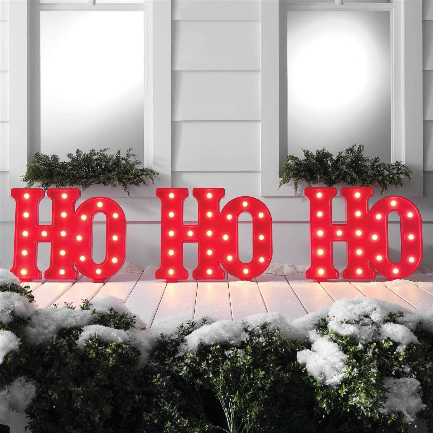 Wondershop 16 LED Red 'Ho Ho Ho' Christmas Novelty Sculpture Light Warm White - Image 4