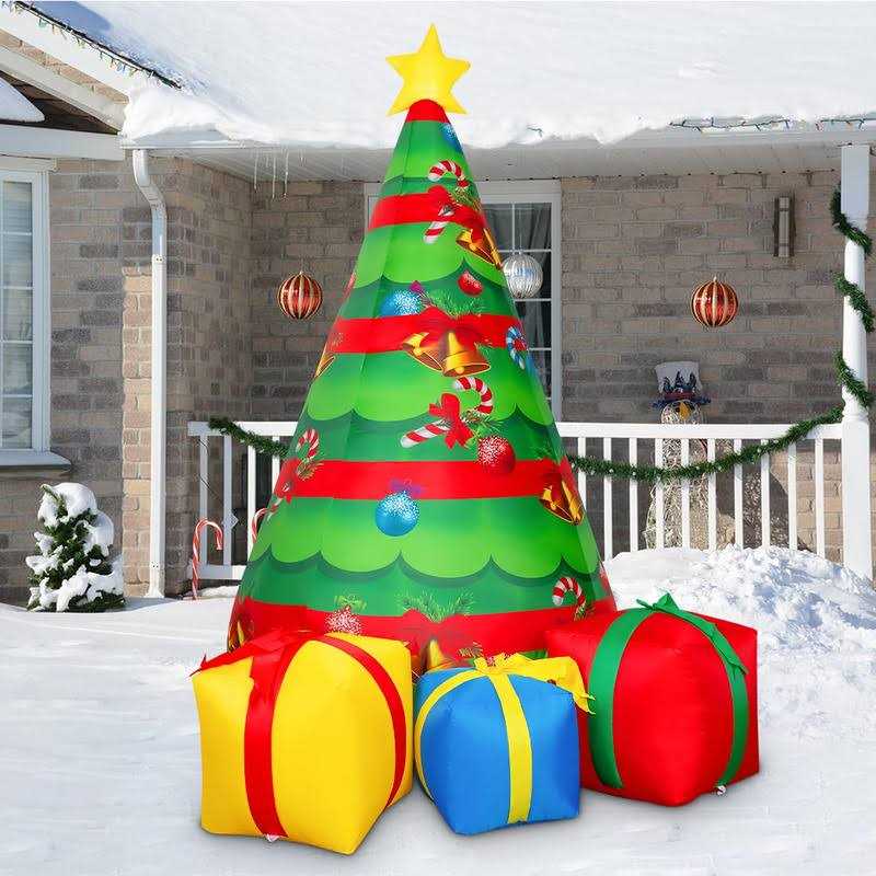 COMIN 7 FT Christmas Inflatables Tree Outdoor Decorations Blow Up Yard Gift Box with Built-in LEDs for Indoor Party Garden Lawn Decor - Image 3