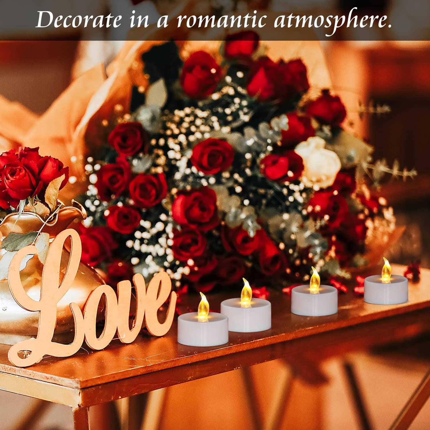 Brigle LED Tea Lights Battery-Powered Tea Lights Flameless Candles Warm White 24 Pack Wedding Lights for Home Decoration - Image 5