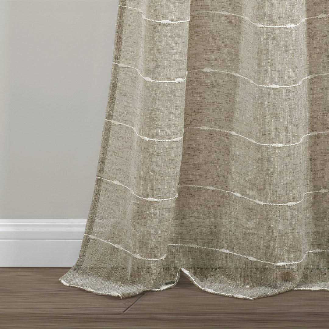 Enid Textured Sheer Curtain Panels Rosalind Wheeler Curtain - Image 3