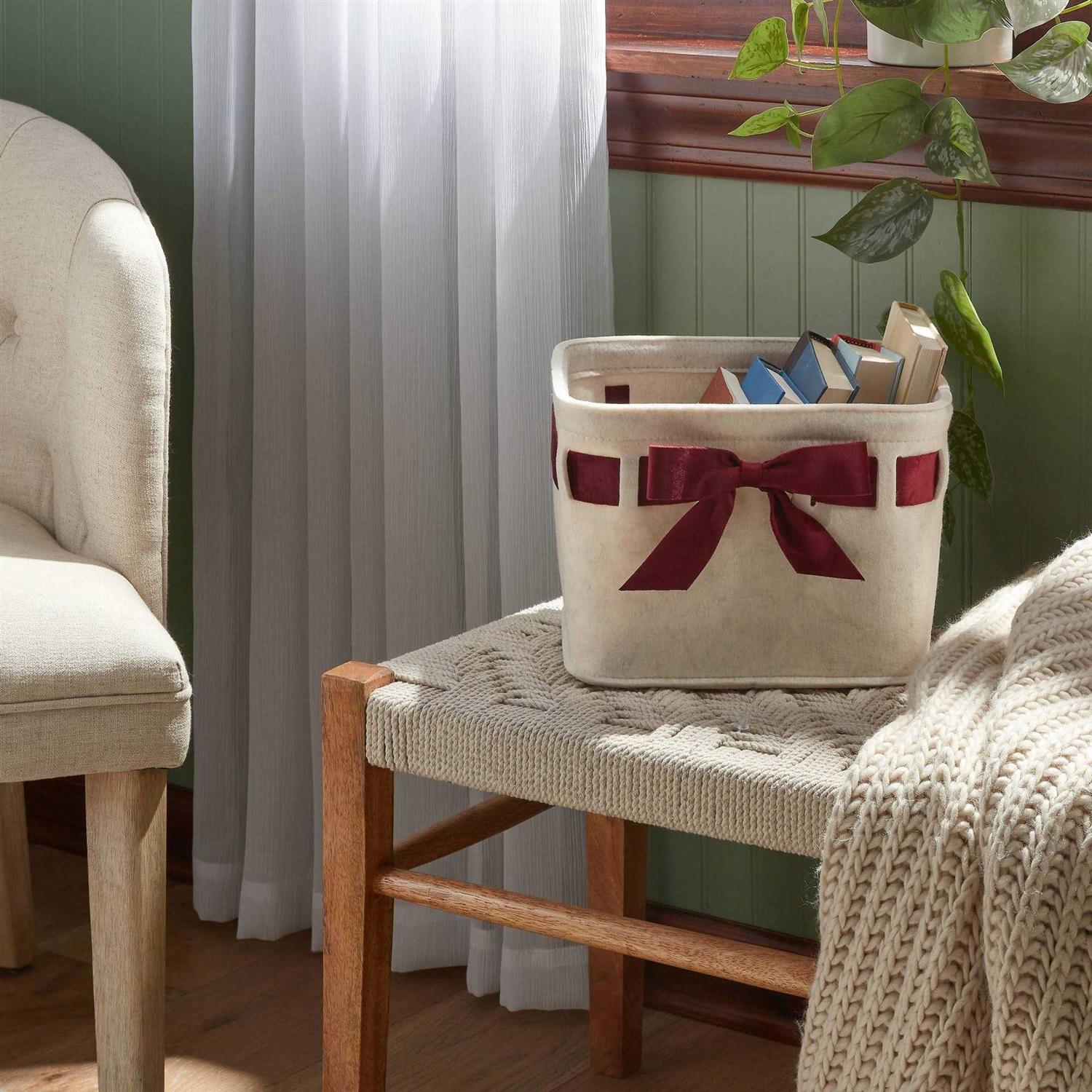 Threshold Felt Basket Ivory Velvet Ribbon - Image 4