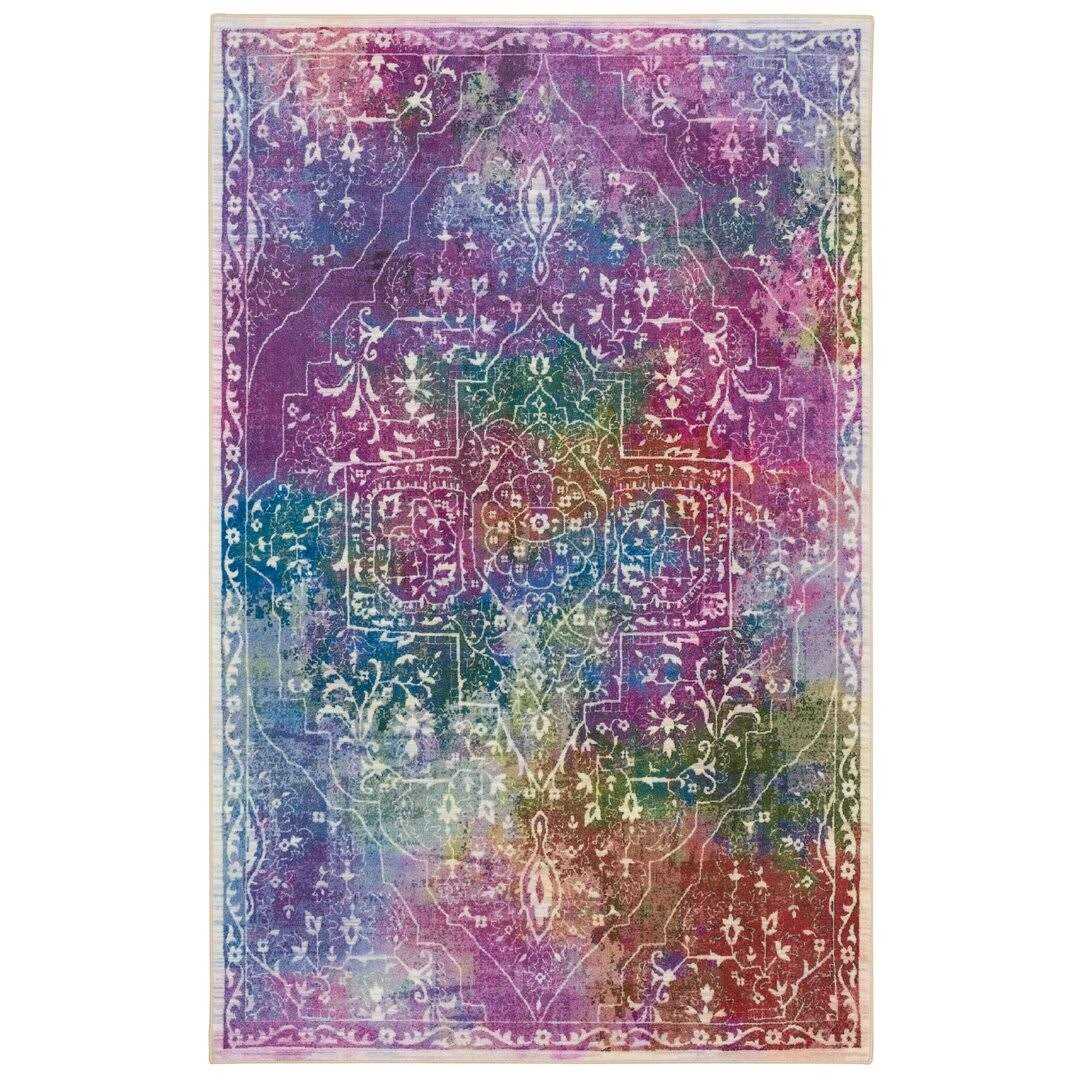 Union Rustic Poston Oriental Tufted Purple Area Rug Bungalow Rose Rug - Image 4