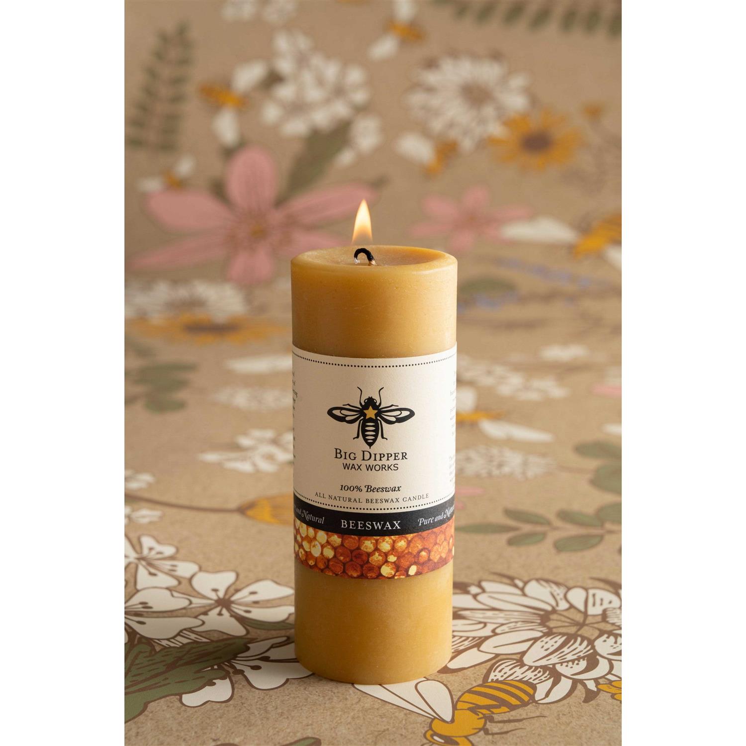 Big Dipper Wax Works Beeswax Pillar Candle - Image 4