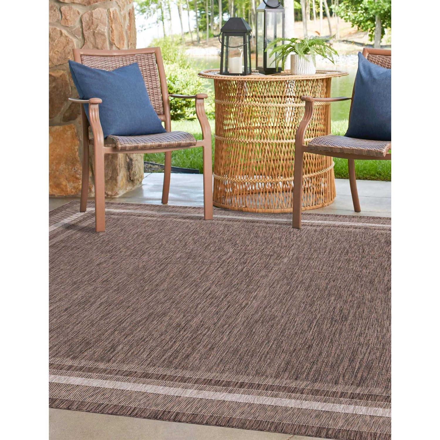 Unique Loom Outdoor Soft Border Area Rug - Image 5