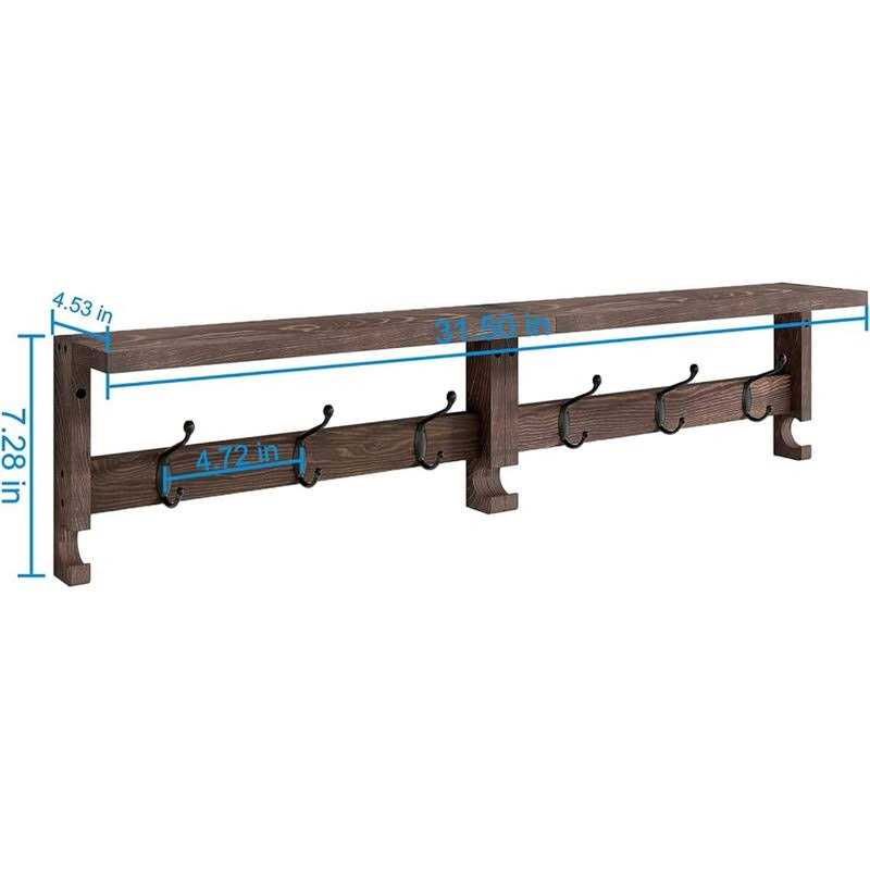 VERTORGAN Coat Hooks Wood Rack - Image 3